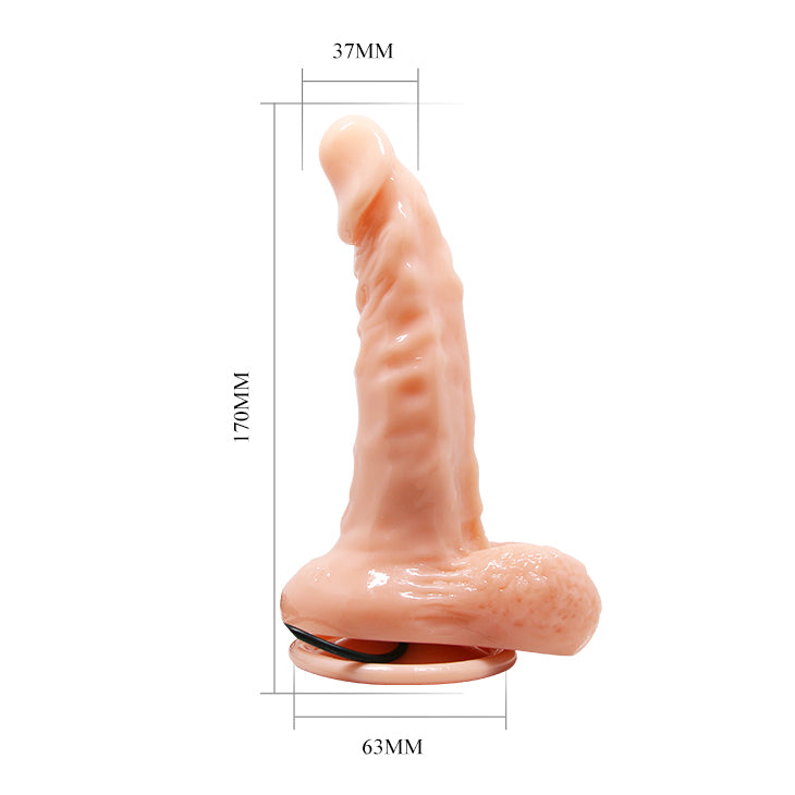 6" Flesh Vibrating Dildo w/Suction Base - Flesh - K. P.