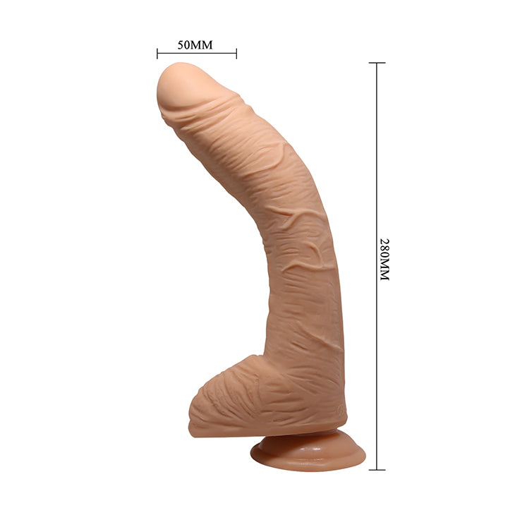 Alex - 11" G Spot Curved Dildo - Flesh - K. P.