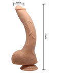 Vibrating Curved Dildo with Suction Base - Flesh - K. P.