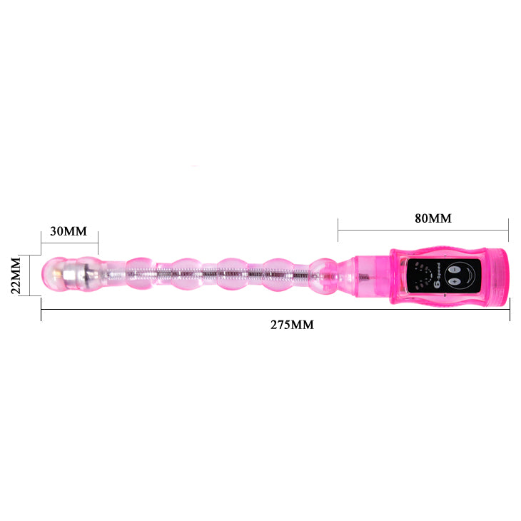 Vibrating Anal Beads Flexible - Pink - K. P.