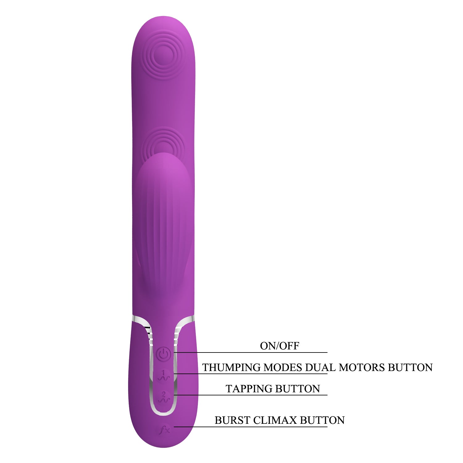 3in1 Multi-Function Thumping Rabbit Vibrator - Perdita - Multiple Colours