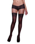 Thigh High Lace Top - Black - Q