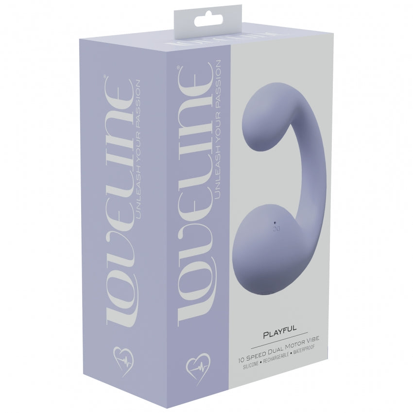 LoveLine - Playful  - 10 Speed Dual Motor Vibe - Sealed Silicone - Rechargeable - Submersible – Lavender - K. P.