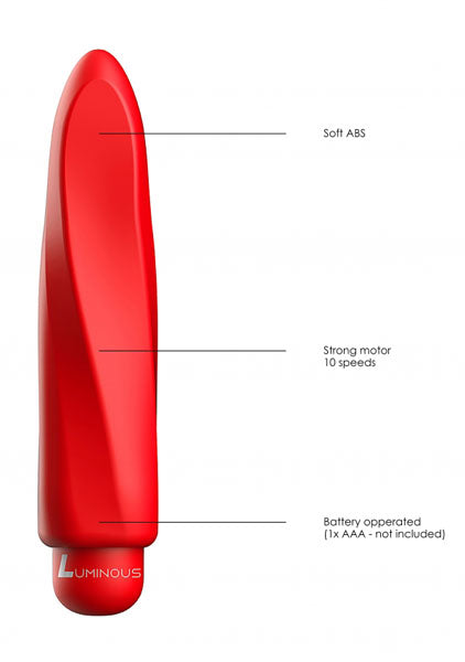 Luminous ABS Bullet With Silicone Sleeve 10-Speeds - Myra - Red