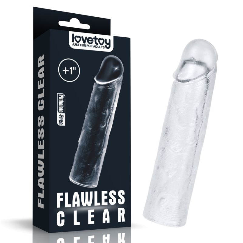 Penis Extender Sleeve Plus 1 Inch - Clear - K. P.