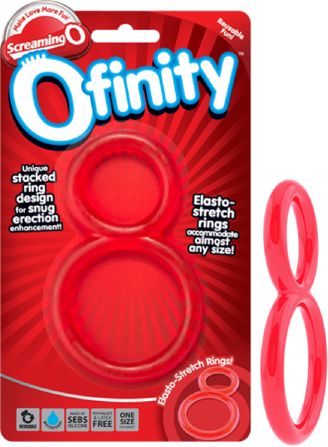 Ofinity Double Erection Ring - Red - K. P.