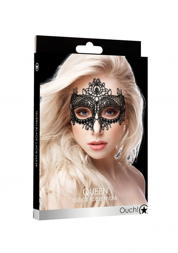 Ouch! - Queen Black Lace Mask - Black - K. P.