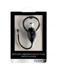 Ouch! Urethral Sounding Vibrating Bullet Plug - Black