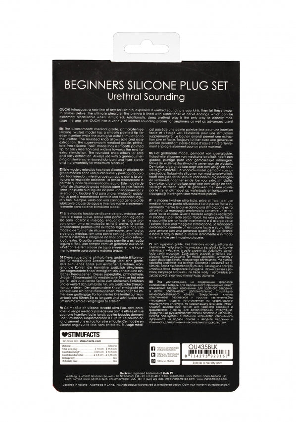 Ouch! - Silicone Beginners Plug Set - Black