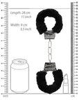 Ouch! - Beginner's Furry Hand Cuffs - With Quick-Release Button - Black - K. P.