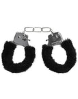 Ouch! - Beginner's Furry Hand Cuffs - With Quick-Release Button - Black - K. P.