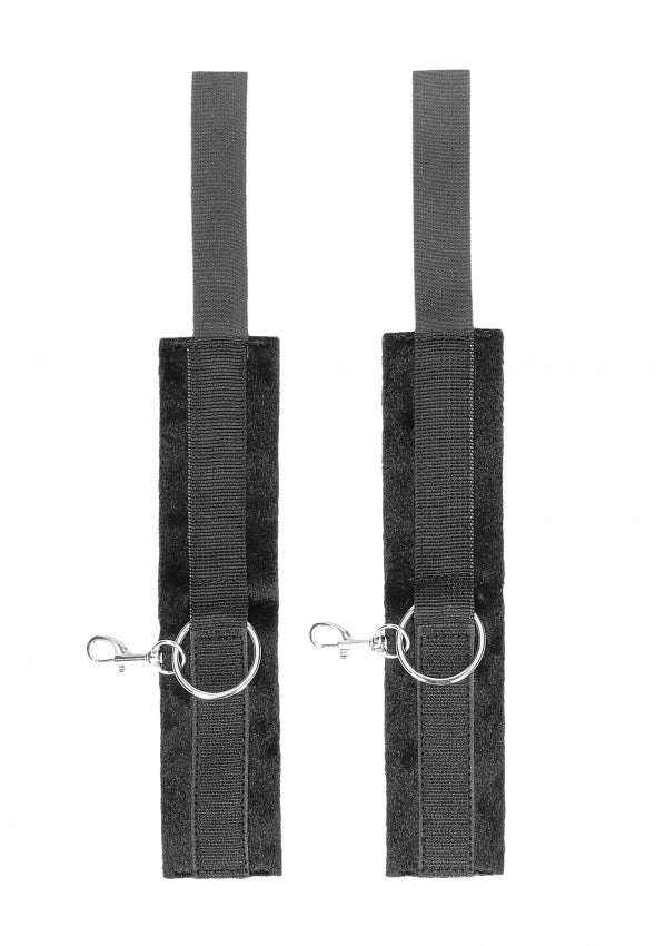 Ouch! Black & White - Velcro Hand or Ankle Cuffs - With Adjustable Straps - Black - K. P.