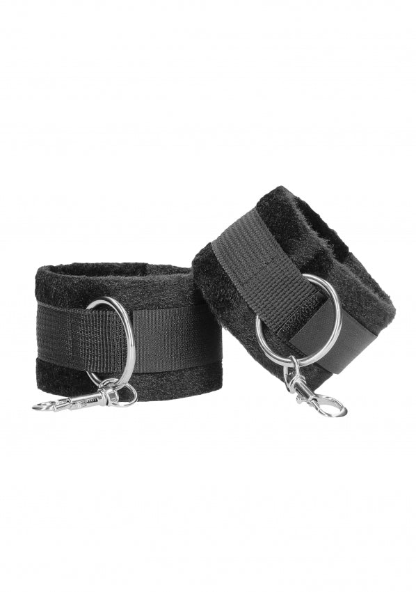 Ouch! Black & White - Velcro Hand or Ankle Cuffs - With Adjustable Straps - Black - K. P.