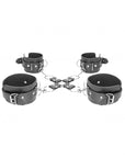 Ouch! Black & White - Bonded Leather Hogtie With Hand and Ankle Cuffs - Black - K. P.