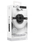 Ouch! Black & White - Breathable Ball Gag - With Bonded Leather Straps - Black - K. P.