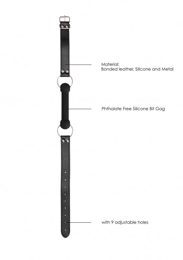 Ouch! Black & White - Silicone Bit Gag - With Adjustable Bonded Leather Straps - Black - K. P.