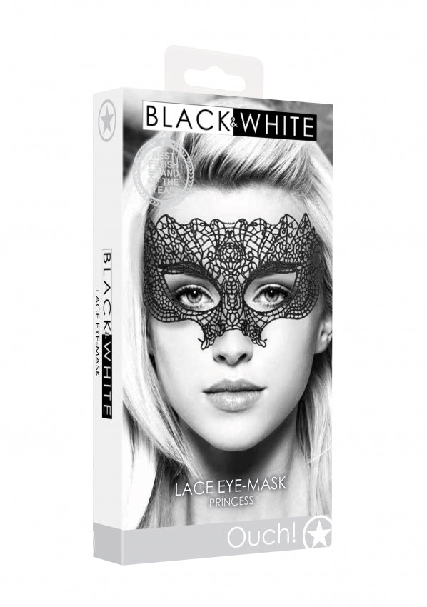 Ouch! Black & White - Lace Eye-Mask - Princess - Black - K. P.