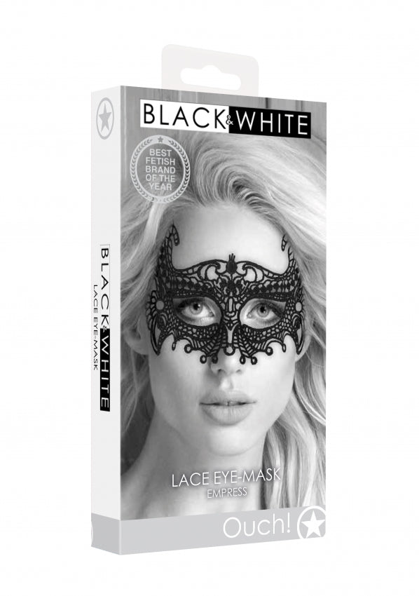 Ouch! Black & White - Lace Eye-Mask- Empress - Black - K. P.