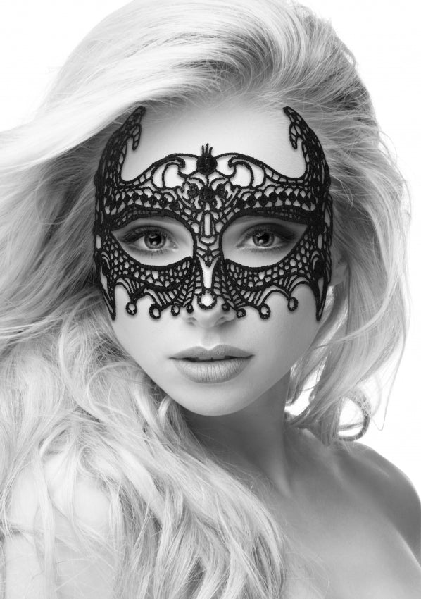 Ouch! Black & White - Lace Eye-Mask- Empress - Black - K. P.