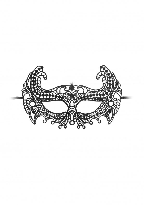 Ouch! Black & White - Lace Eye-Mask- Empress - Black - K. P.