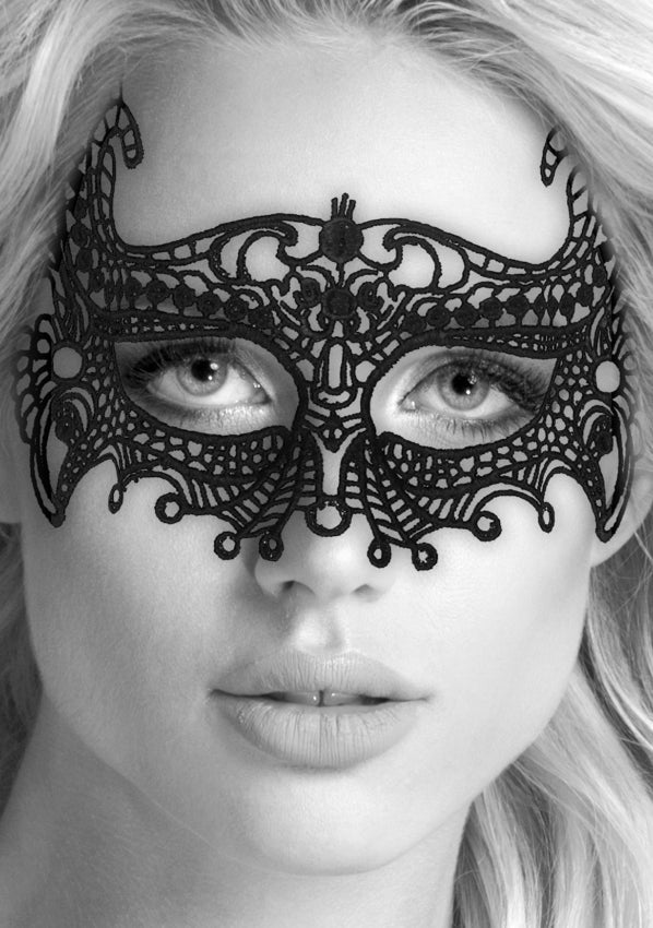 Ouch! Black & White - Lace Eye-Mask- Empress - Black - K. P.