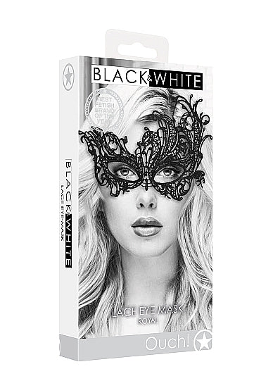 Ouch! Black & White - Lace Eye-Mask - Royal - Black - K. P.