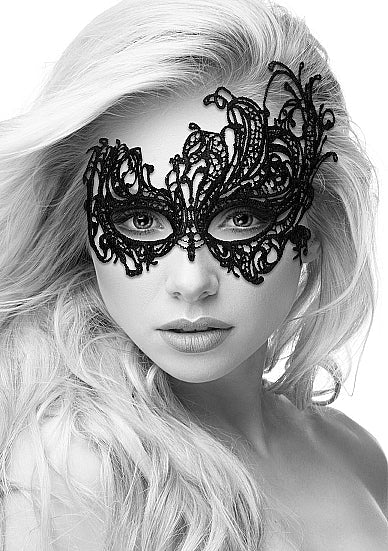 Ouch! Black & White - Lace Eye-Mask - Royal - Black - K. P.