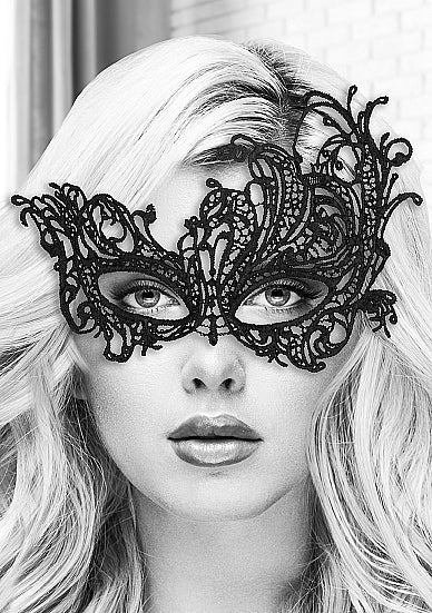 Ouch! Black & White - Lace Eye-Mask - Royal - Black - K. P.