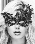 Ouch! Black & White - Lace Eye-Mask - Royal - Black - K. P.