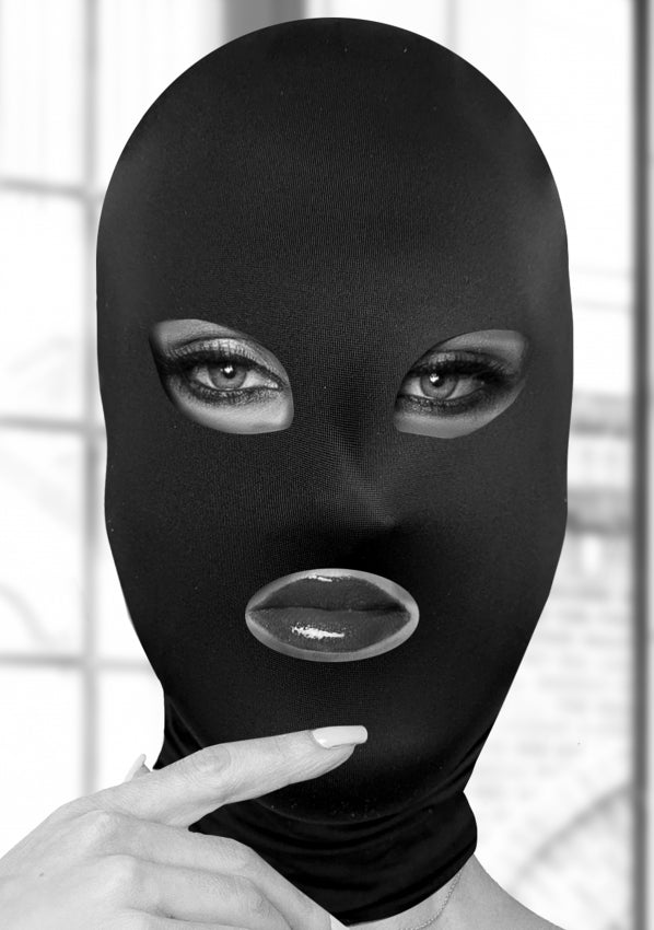 Ouch! Black & White - Subversion Mask - With Open Mouth And Eye - Black - K. P.