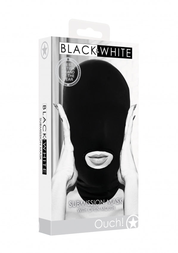 Ouch! Black & White - Submission Mask - With Open Mouth - Black - K. P.