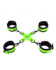 Ouch! Glow in the Dark - Hand & Ankle Cuffs with Hogtie - Green