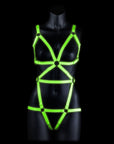 Ouch! Glow In the Dark - Full Body Harness L/XL - Florescent Green