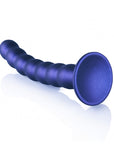 Ouch! - Beaded G-Spot Dildo 8'' - Metallic Blue