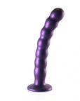 Ouch! - Beaded G-Spot Dildo 8'' - Metallic Purple