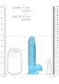 Realrock Crystal Clear - 6&quot; / 15 cm Realistic Dildo with Balls - Blue