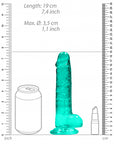 Realrock Crystal Clear - 7" Realistic Dildo With Balls - Green