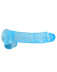 Realrock Crystal Clear - 9" Realistic Dildo With Balls - Blue - K. P.