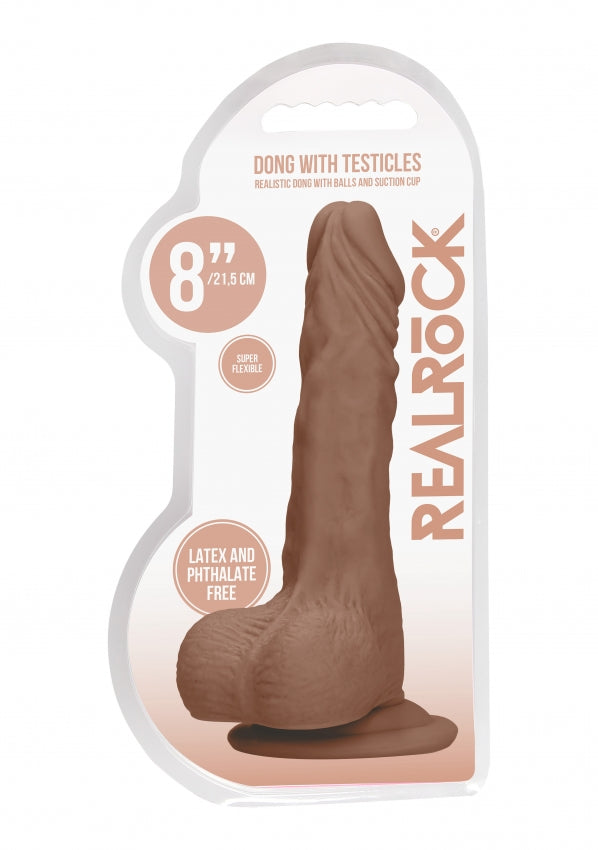 RealRock - Dong with Testicles 8'' - Tan - K. P.