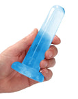 Realrock Crystal Clear - Non Realistic Dildo With Suction Cup 5.3'' / 13.5cm - Blue