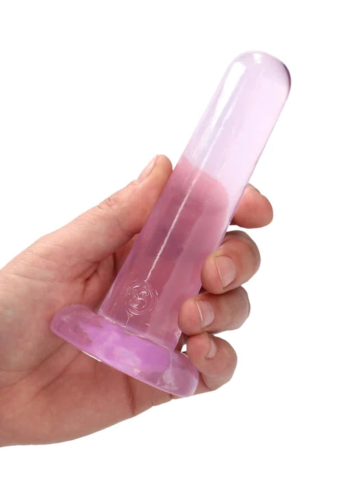 Realrock Crystal Clear - Non Realistic Dildo With Suction Cup 5.3&#39;&#39; / 13.5cm - Pink