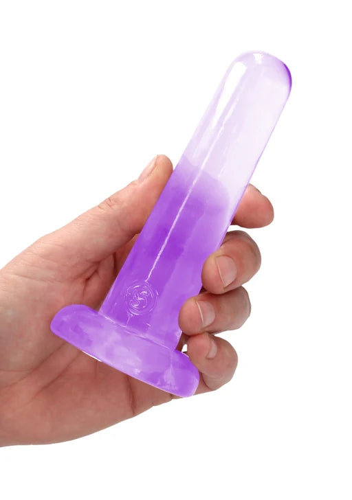 Realrock Crystal Clear - Non Realistic Dildo With Suction Cup 5.3&#39;&#39; / 13.5cm - Purple