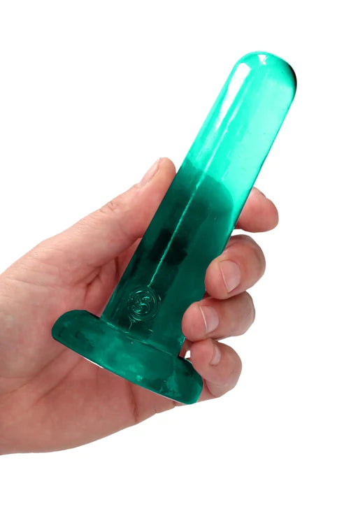 Realrock Crystal Clear - Non Realistic Dildo With Suction Cup 5.3&#39;&#39; / 13.5cm - Turquoise