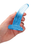 Realrock Crystal Clear - Non Realistic Dildo With Suction Cup 4.5'' / 11.5cm - Blue