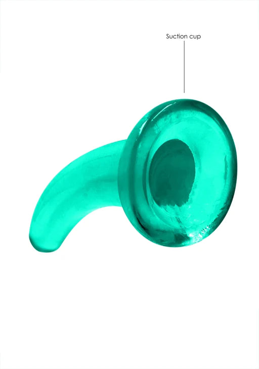 Realrock Crystal Clear - Non Realistic Dildo With Suction Cup 4.5&#39;&#39; / 11.5cm - Turquoise
