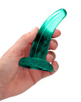 Realrock Crystal Clear - Non Realistic Dildo With Suction Cup 4.5'' / 11.5cm - Turquoise