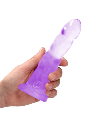 Realrock Crystal Clear - Non Realistic Dildo With Suction Cup 7&#39;&#39; / 17cm - Purple