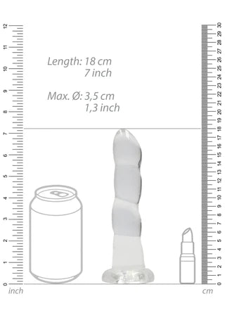 Realrock Crystal Clear - Non Realistic Dildo With Suction Cup 7&#39;&#39; / 17cm - Transparent