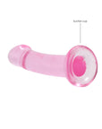 Realrock Crystal Clear - Non Realistic Dildo With Suction Cup 6.7'' / 17cm - Pink