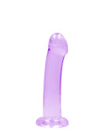 Realrock Crystal Clear - Non Realistic Dildo With Suction Cup 6.7'' / 17cm - Purple